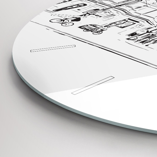 Ceas rotund de perete din sticlă Ilustrația orașului Poznań