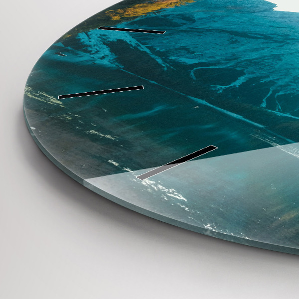 Ceas rotund de perete din sticlă Munte și râu în Polonia