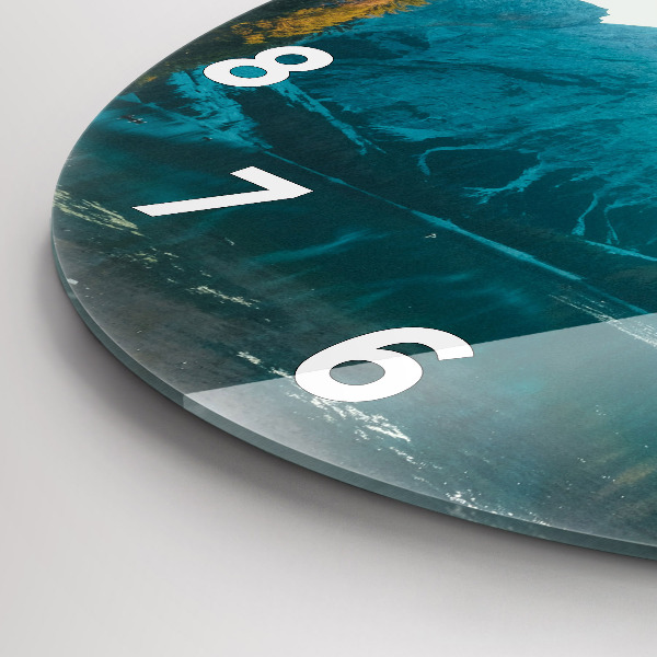 Ceas rotund de perete din sticlă Munte și râu în Polonia