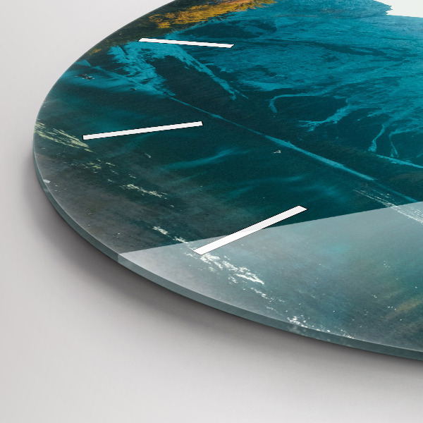 Ceas rotund de perete din sticlă Munte și râu în Polonia