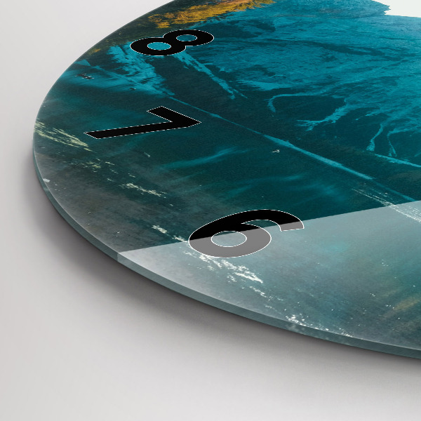 Ceas rotund de perete din sticlă Munte și râu în Polonia