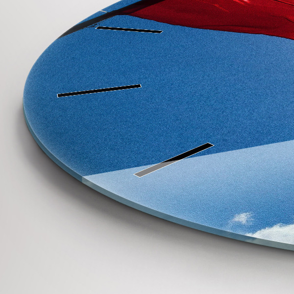 Ceas rotund de perete din sticlă Steagul polonez pe cer