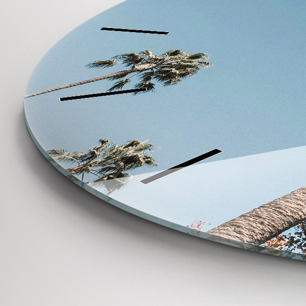 Ceas rotund de perete din sticlă Palmieri din Los Angeles
