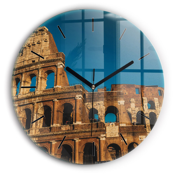 Ceas rotund de perete din sticlă Colosseumul din Italia