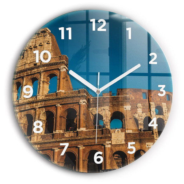 Ceas rotund de perete din sticlă Colosseumul din Italia