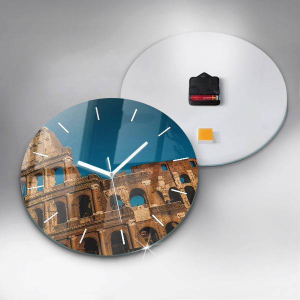 Ceas rotund de perete din sticlă Colosseumul din Italia
