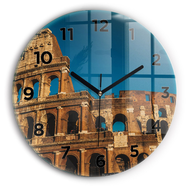 Ceas rotund de perete din sticlă Colosseumul din Italia