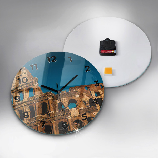 Ceas rotund de perete din sticlă Colosseumul din Italia