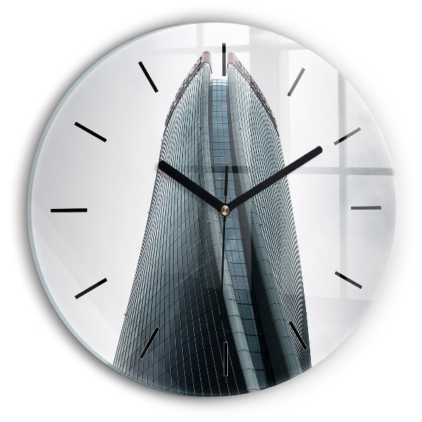 Ceas rotund de perete din sticlă Zgârie-nori din Milano