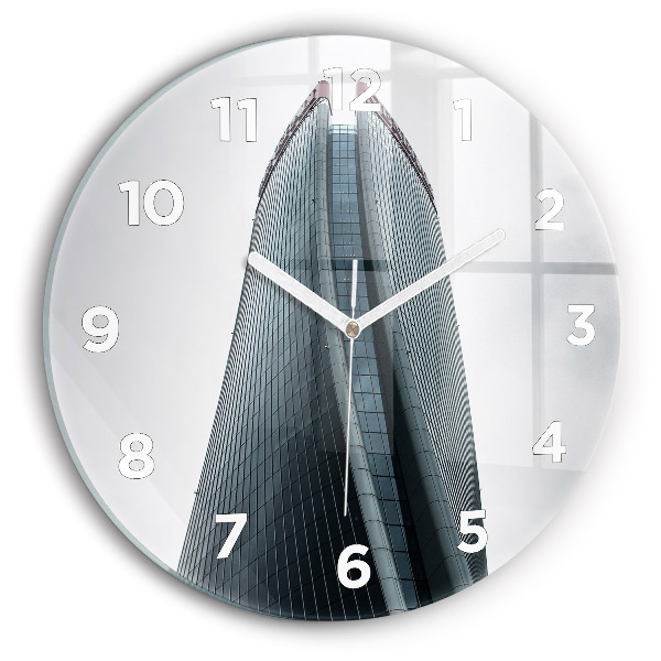 Ceas rotund de perete din sticlă Zgârie-nori din Milano