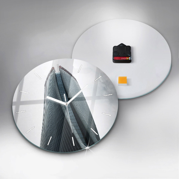Ceas rotund de perete din sticlă Zgârie-nori din Milano