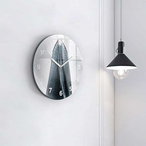 Ceas rotund de perete din sticlă Zgârie-nori din Milano