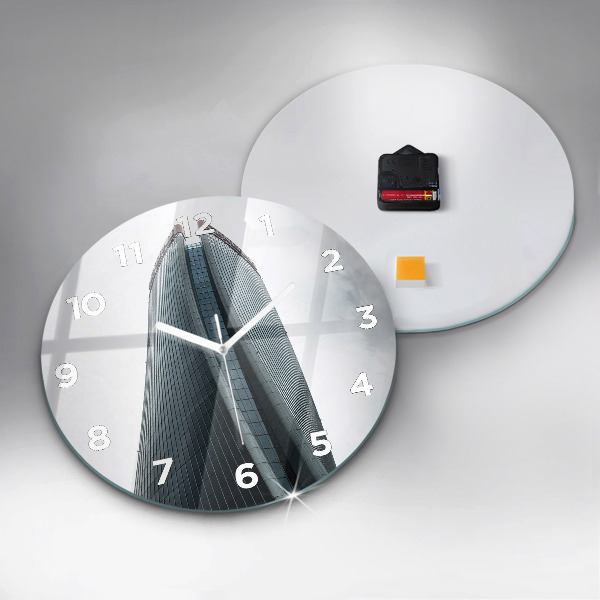 Ceas rotund de perete din sticlă Zgârie-nori din Milano