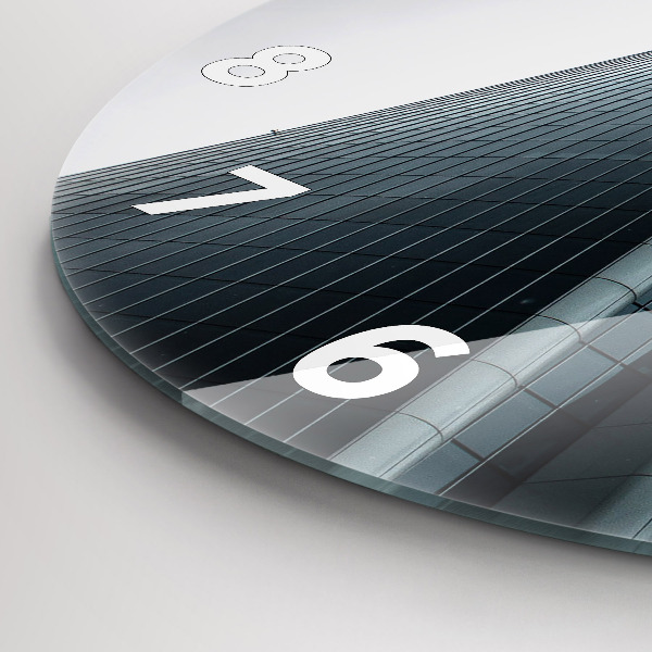 Ceas rotund de perete din sticlă Zgârie-nori din Milano