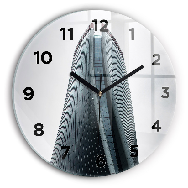 Ceas rotund de perete din sticlă Zgârie-nori din Milano