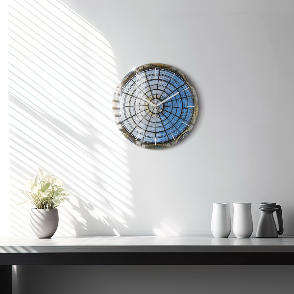 Ceas rotund de perete din sticlă Mall din Milano