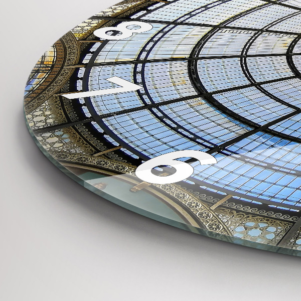 Ceas rotund de perete din sticlă Mall din Milano