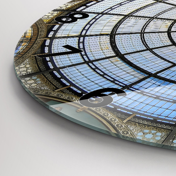 Ceas rotund de perete din sticlă Mall din Milano