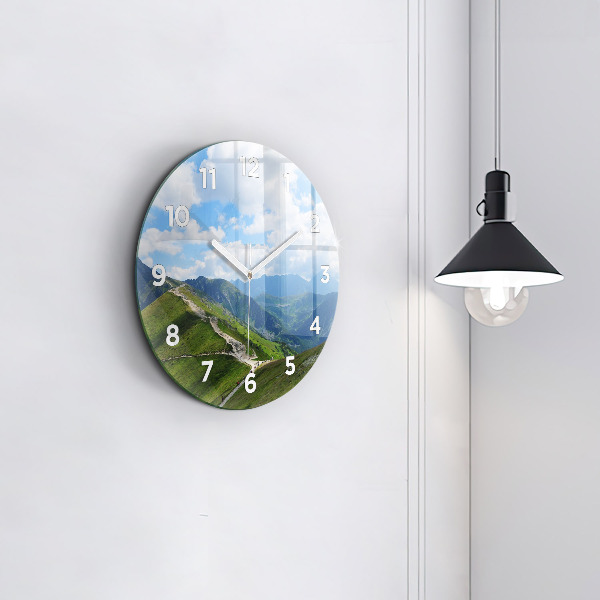 Ceas rotund de perete din sticlă Kasprowy Wierch Zakopane