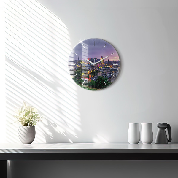 Ceas rotund de perete din sticlă Edinburgh de la Calton Hill