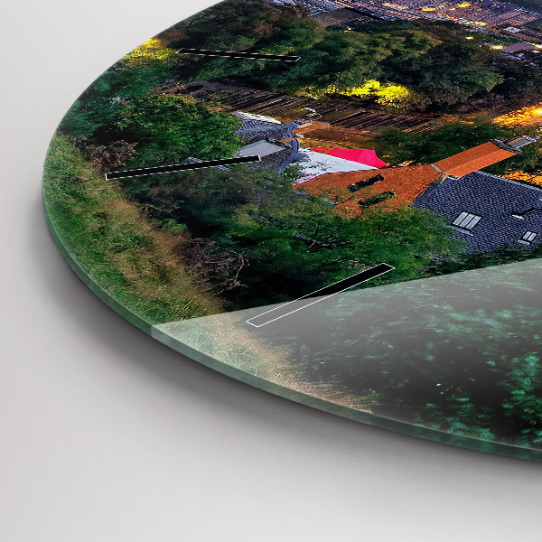 Ceas rotund de perete din sticlă Edinburgh de la Calton Hill