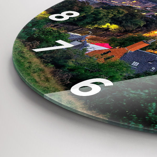 Ceas rotund de perete din sticlă Edinburgh de la Calton Hill