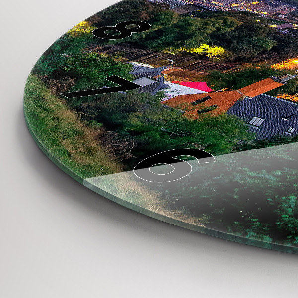 Ceas rotund de perete din sticlă Edinburgh de la Calton Hill