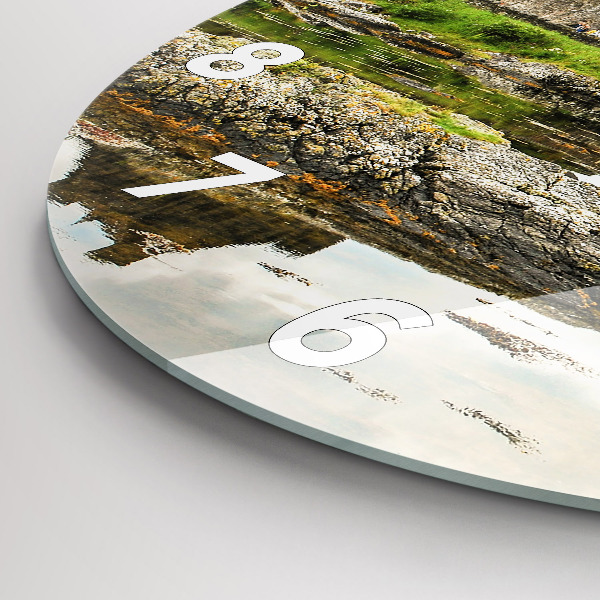 Ceas rotund de perete din sticlă Castelul Eilean Donan, Scoția