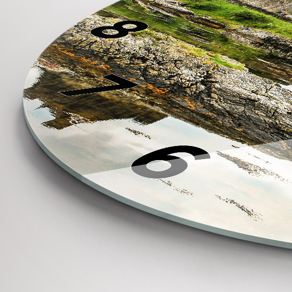 Ceas rotund de perete din sticlă Castelul Eilean Donan, Scoția