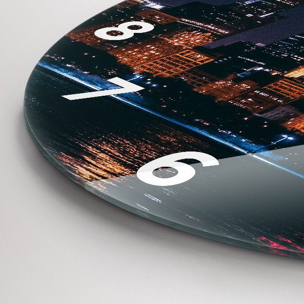 Ceas rotund de perete din sticlă Peisajul urban din Chicago