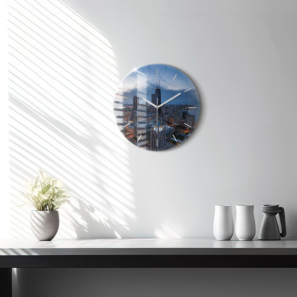Ceas rotund de perete din sticlă Fotografie din Chicago