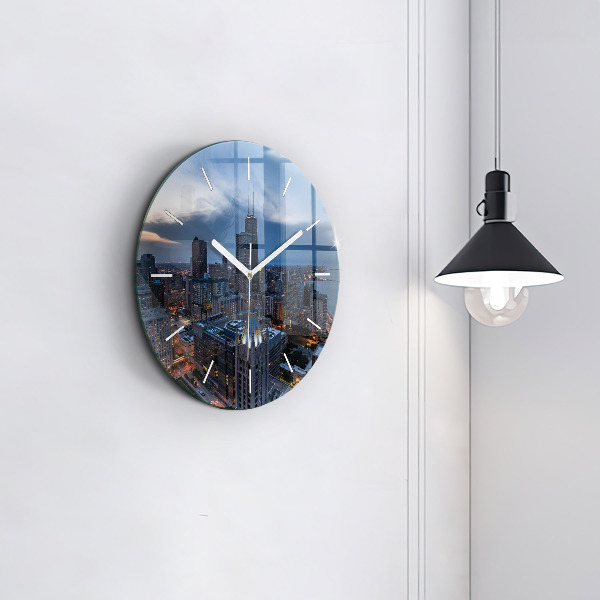 Ceas rotund de perete din sticlă Fotografie din Chicago
