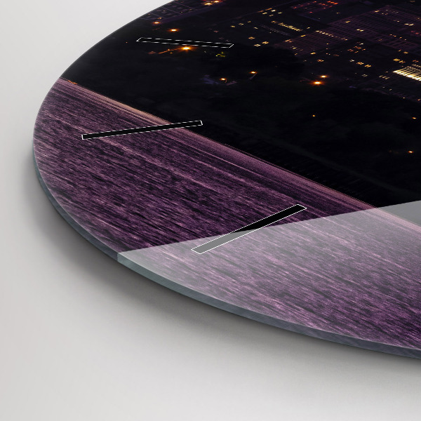 Ceas rotund de perete din sticlă Orizontul orașului Philadelphia