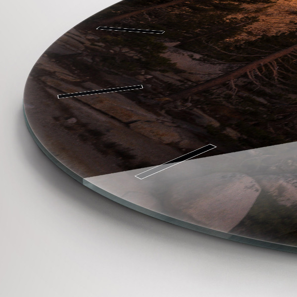 Ceas rotund de perete din sticlă Drumul stâncos al lui Yosemite