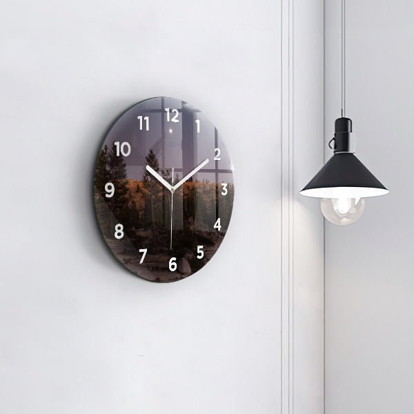 Ceas rotund de perete din sticlă Drumul stâncos al lui Yosemite