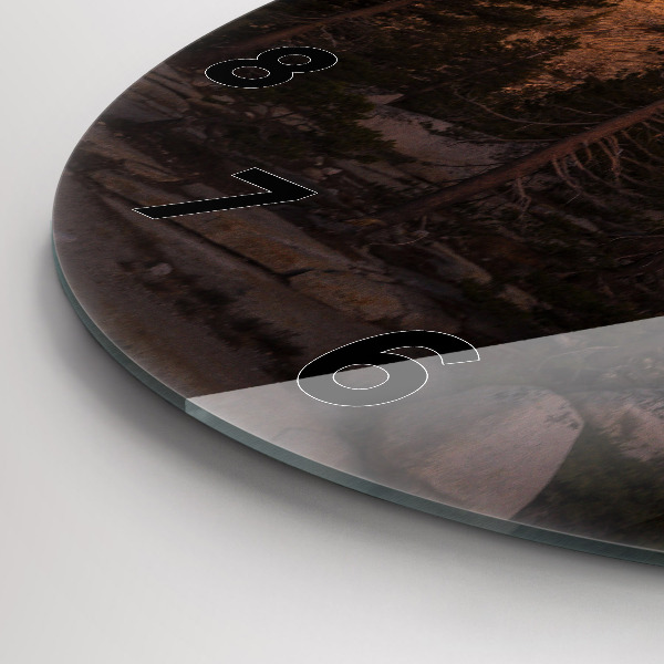 Ceas rotund de perete din sticlă Drumul stâncos al lui Yosemite