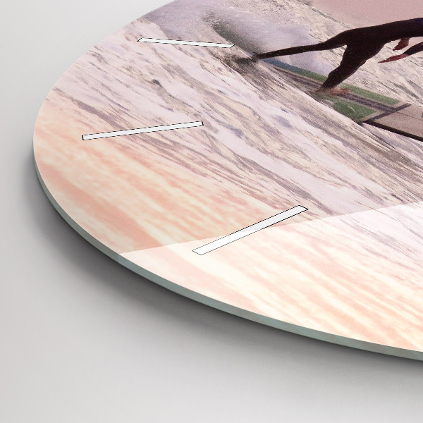 Ceas rotund de perete din sticlă Surfer în Hawaii