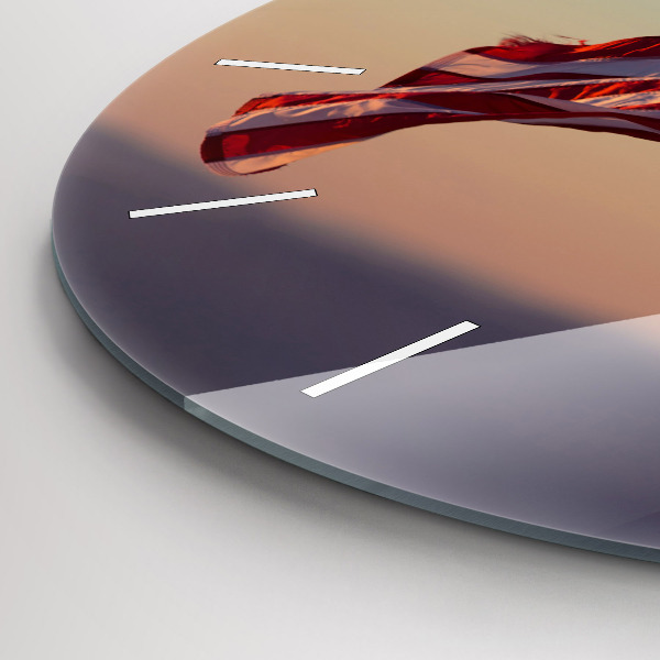 Ceas rotund de perete din sticlă Steagul SUA care arborează