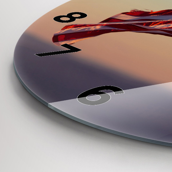 Ceas rotund de perete din sticlă Steagul SUA care arborează