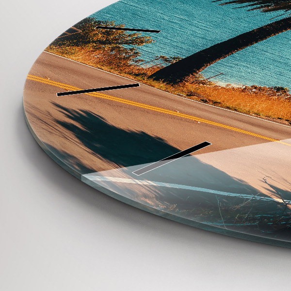 Ceas rotund de perete din sticlă Palmieri în Malibu