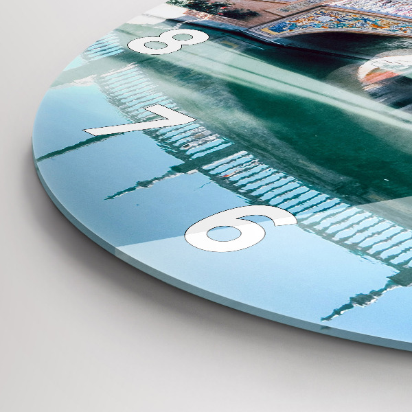 Ceas rotund de perete din sticlă Plaza de España din Sevilla