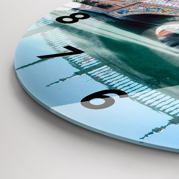 Ceas rotund de perete din sticlă Plaza de España din Sevilla