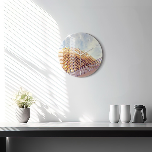 Ceas rotund de perete din sticlă Belvedere din Sevilla