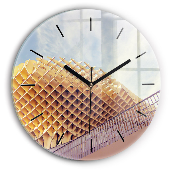 Ceas rotund de perete din sticlă Belvedere din Sevilla