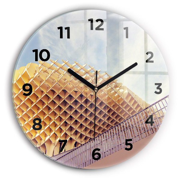 Ceas rotund de perete din sticlă Belvedere din Sevilla