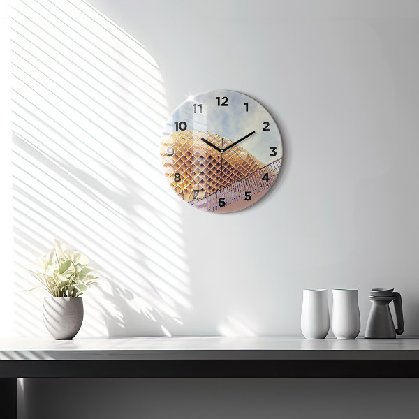 Ceas rotund de perete din sticlă Belvedere din Sevilla