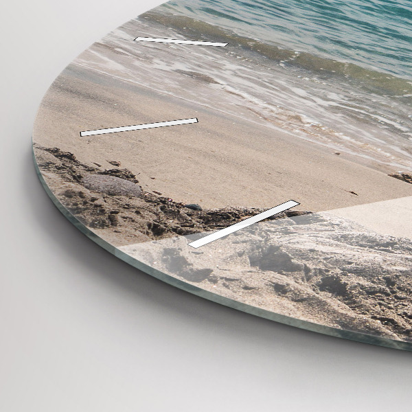 Ceas rotund de perete din sticlă Vedere la Marea Mediterană