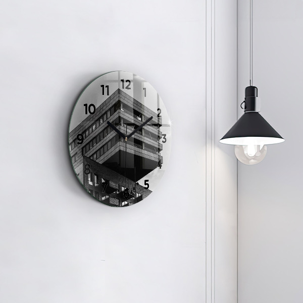 Ceas rotund de perete din sticlă Arhitectura la Amsterdam