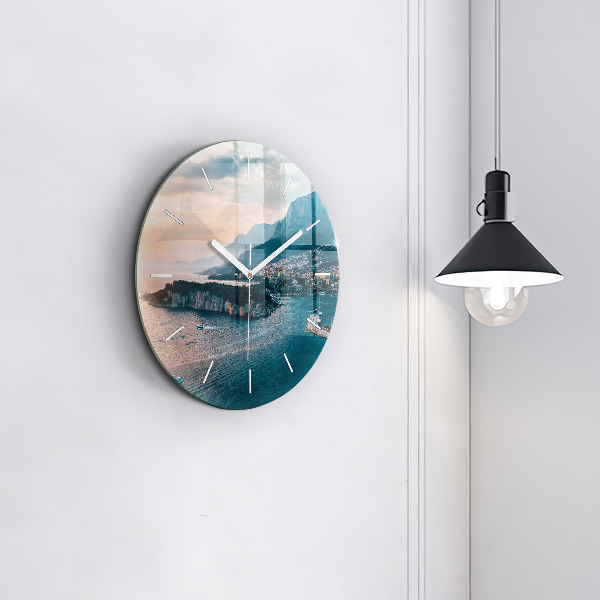 Ceas rotund de perete din sticlă Insulă din Croația
