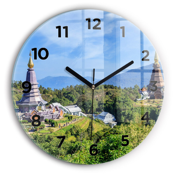 Ceas rotund de perete din sticlă Parcul Național Chiang Mai